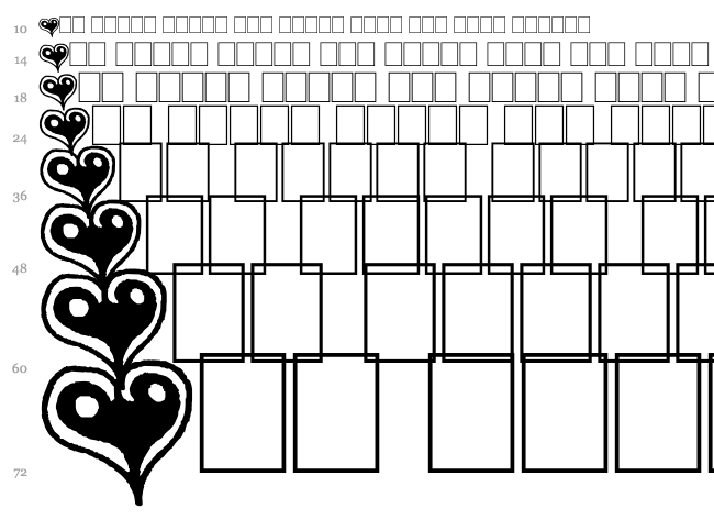 Broken Hearts font waterfall